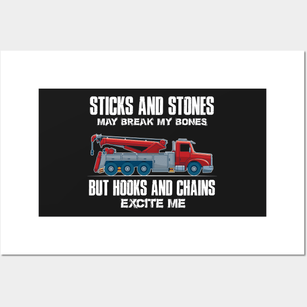 tow truck driver shirt gift Wall Art by woormle